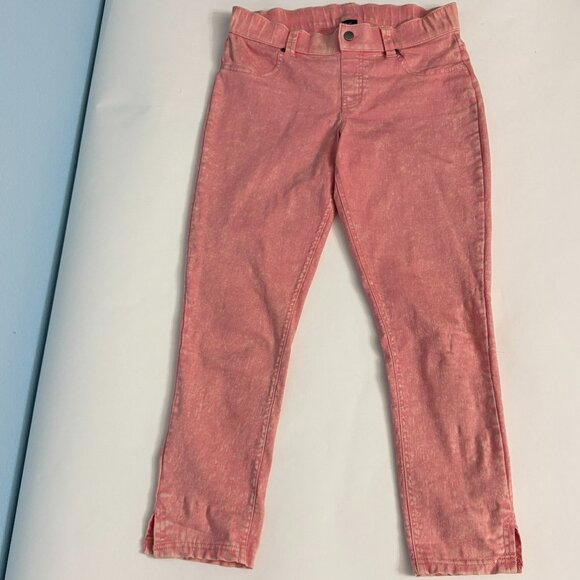 Hue Denim Stretch Capri Pants Pink Acid Wash Capris Size S - Picture 1 of 12